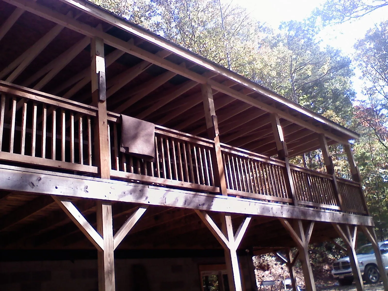 Timber framing under a new elevated porch and deck — Roof Leak Repair in Lottsburg by Roofing Brothers
